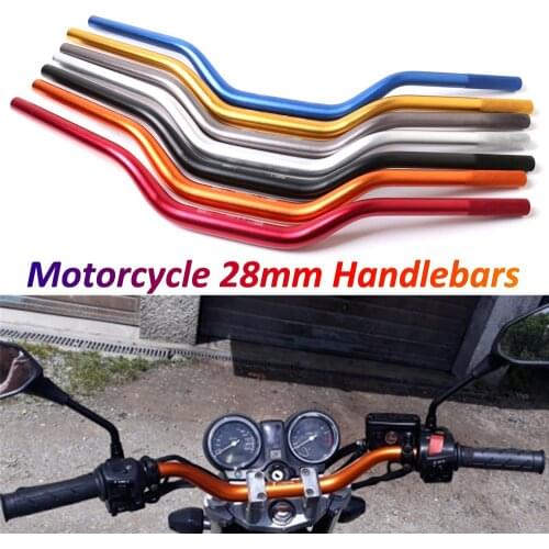 28mm Handle Bars Motorcycle CNC Aluminum Alloy Handlebars 1-1/8'' Steering Wheel for EXC CRF Dirt Pit Bike Tmax 530 Monster 696