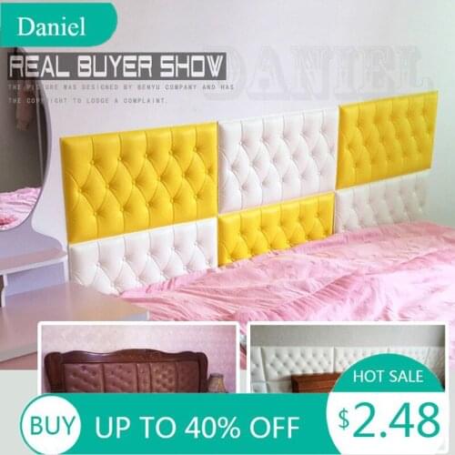 Self-Adhesive 3D Wall Sticker On The Bedside Anti-Collision Soft Package Wall Surrounding Thick Pad Waterproof Wall Panel