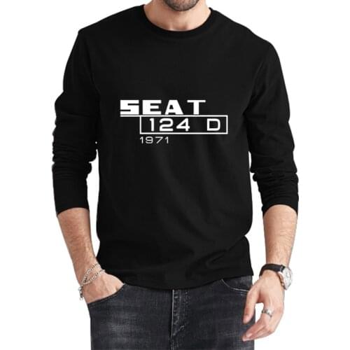 Seat 124 D 1971 Logo Cupra Leon Ibiza Logo Classic Black T-Shirt 2021 Newest Summer Mens Long Sleeve Popular T Shirt Tops Novel