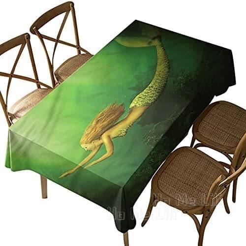 Mermaid Tablecloth Waterproof Polyester Washable Home Decor