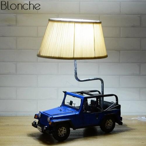 Modern LED Suv Table Lamp for Childrens Room Bedroom Bedside Lamp Retro Jeep Car Standing Desk Light Kids Gift Reading Fixtures