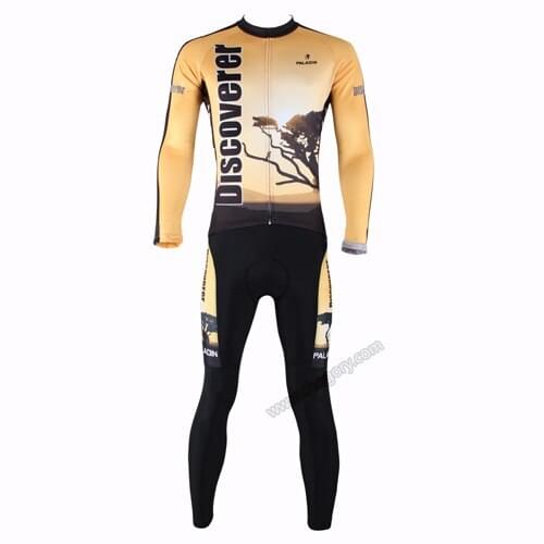 Light yellow cool cycling jerseys for winter long sleeved clothes MTB unusual for mens larger size
