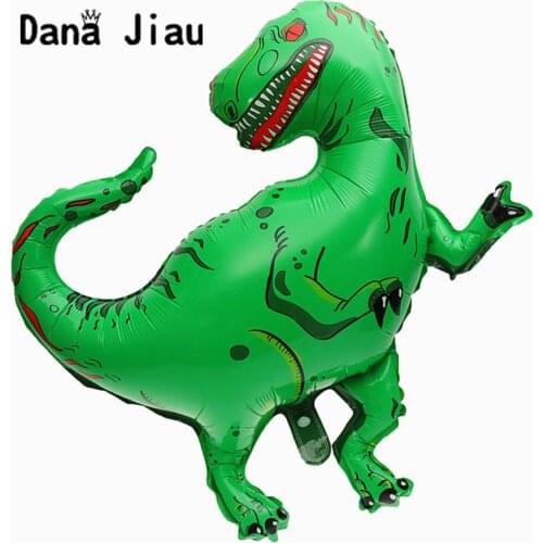 Green Tyrannosaurus Dinosaur Foil Balloon Birthday Party Decoration Inflatable Balloons Kids Toy Animal Zoo Theme Decorate Leaf