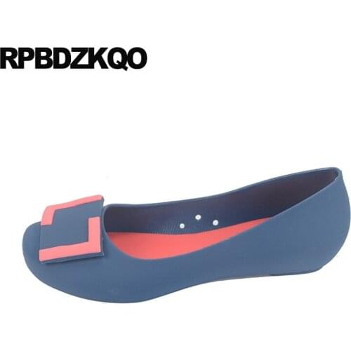 Designer Shoes Women Luxury 2021 Jelly Purple Square Toe Slip On Walking Blue China Chinese Spring Autumn Drop Shipping Flats