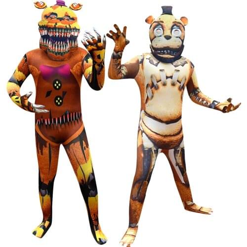 2021 Fancy Halloween easter Costume for Kids At Freddys Jumpsuit Cosplay Fnaf Freddy Anime Christmas Gift for Kid scare SCP096