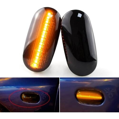 2X LED Error-free Decoding Turn Signal Light Side Marker Lamp Blinker Amber For Mitsubishi Pajero Mirag Legnum Gelent 1998-2005