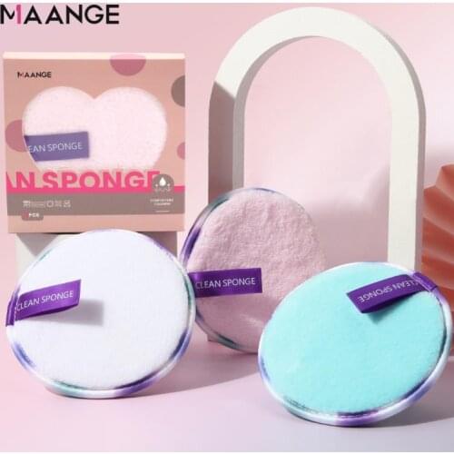3 PCS MAANGE Reusable Makeup Remover Microfiber Cloth Pads Remover Towel Face Cleaner Plush Make up Lazy Cleansing Powder Puff