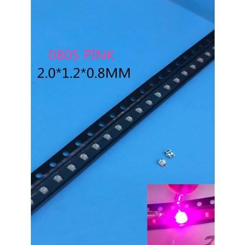 3000pcs/lot,Ultra Bright pink 0805 SMD LEDs PINK 2.0*1.2*0.8MM 3V-20MA SMD 0805 DIODES High light