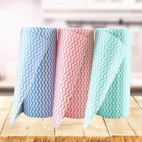 50Pcs Non-woven Fabric Kitchen Disposable Removable Dish Cleaning Cloth Scouring Pad