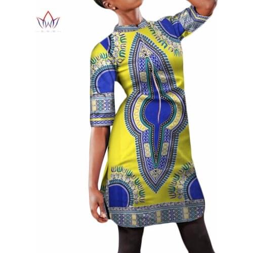 Dashiki African Dresses for Women 2020 Mid-sleeve Length African Traditional Dresses bazin Riche plus size Womens Clothes WY781