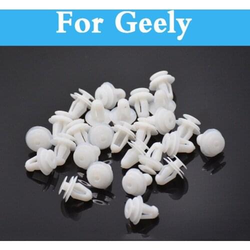 50x Car White Rivets Fastener Bumper Door Clips For Geely Lc (Panda) Cross Gc6 Gc9 Haoqing Mk Mk Cross Mr Otaka Sc7 Fc (Vision)