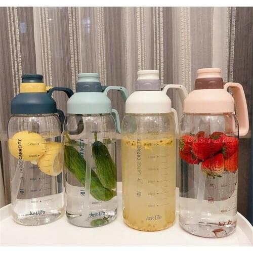 1800ml Large Plastic Water Bottles With Scale for Sport Gym Travel Drinking Bottle Durable BPA Free Tea Mug Outdoor Camping