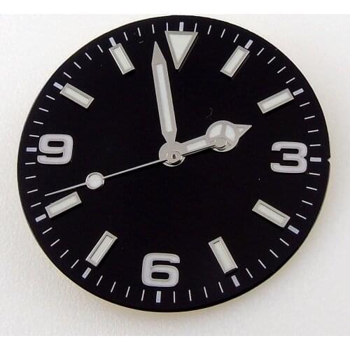 Black Nologo 29mm Automatic Men Watch Dial fit NH35A miyota 8215 821A mingzhu 2813 Luminous Hand Set