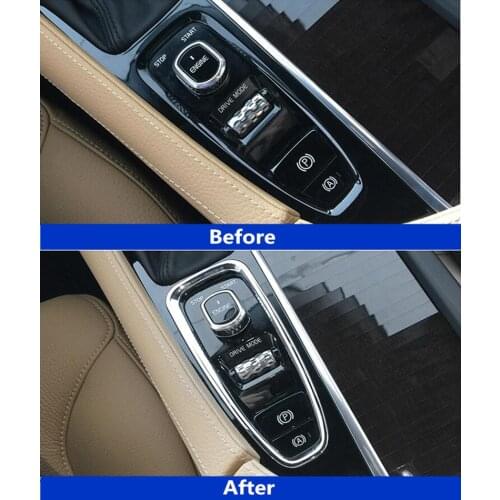 CNORICARC Chrome ABS Center Console Gear Shift frame decoration cover trim for Volvo XC90 S90 V90 2016-18