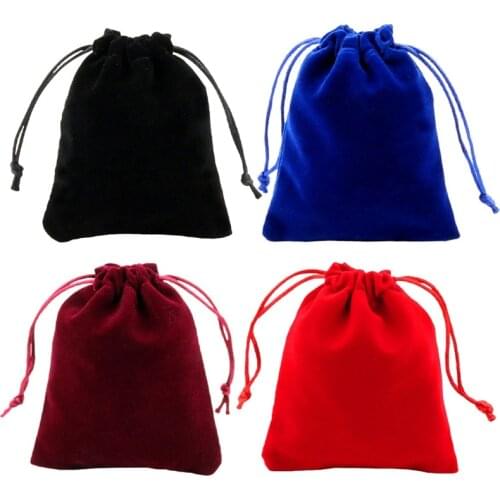 7x9cm 10x12cm 12x15cm Coloful Velvet Pouches Jewelry Packaging Display Drawstring Packing Gift Bags & Pouches