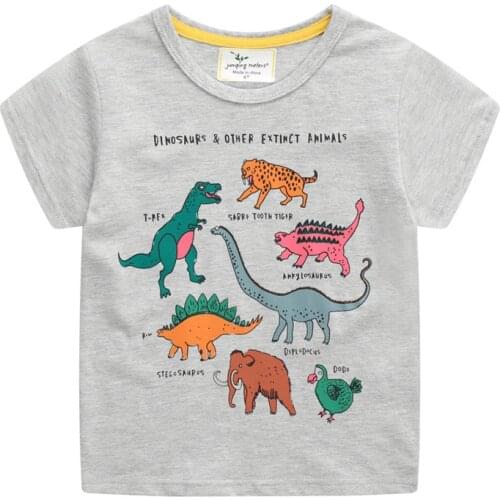 Jumping Meters NEW 2020 Kids Tops for Summer Animals Clothing Boys Girls Cotton T shirts Childrens Tees