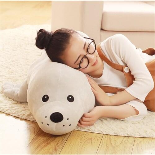 Fancytrader Large Emulational Animal Sea Lion Plush Soft Toy Big Stuffed Cartoon Seal Doll Pillow Kids Present 47inch 120cm