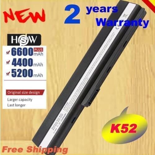 HSW 5200mah Laptop Battery for ASUS A32-K52 A31-K52 k52 X52F X52J X52JB X52JC X52JE X52JG X52JK X52JR X52Jt X52JU FAST Shippi