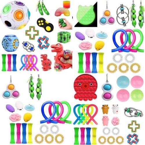 Fidget Toys Anti Stress Toy Set Stretchy Strings Mesh Marble Relief Gift for Adults Girl Children Sensory Antistress Relief Toys