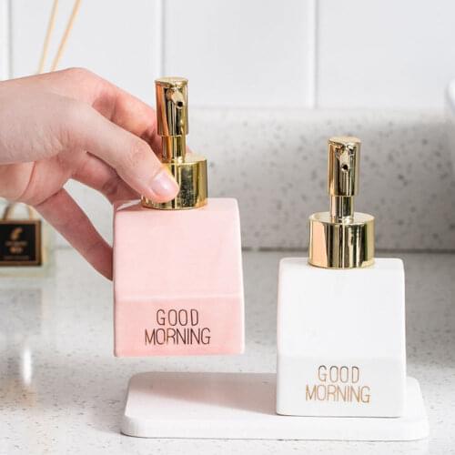 Bathroom Ceramic Soap Dispenser Liquid Hand Washing Shampoo Bottles Kitchen Detergent Empty Refill Press Storage Sub-bottle