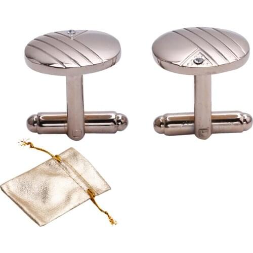 2pcs/Lot Classic Mens Cufflinks,Silver Rhombus with Clear Crytals