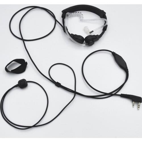 Hot Selling Throat Microphone Earphone Wired K/M/Y Plug With Finger PPT for Handheld Two Way Radio Noise Cancelling