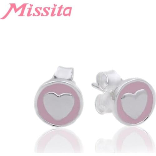 MISSITA 2019 NEW Pink Love Pattern Earrings for Women Simple Fashion Jewelry Anniversary Daily Life Gift Dropshipping
