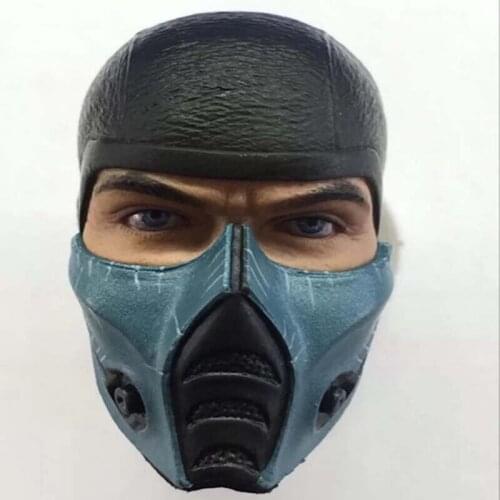 Male Head Sculpt 1/6 Scale Detachable Mask Male Soldier Head Carving Model Toy Action Figure Collection