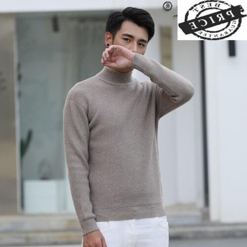 Mens Sweater 2021 Korean Style Turtleneck Men Long Sleeve Knitted Sweater Warm Autumn Winter Mens Clothes Pull Homme a05