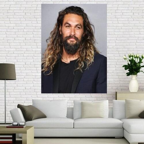 Custom Jason Momoa Poster Wall For Living Room Art Poster Decoration Canvas Fabric Cloth No Frame Morden Home Decor A12.2