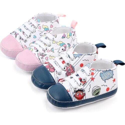 Newborn 0-1 year old baby toddler shoes versatile shoes for boys and girls soft sole infant casual shoes cartoon canvas shoes