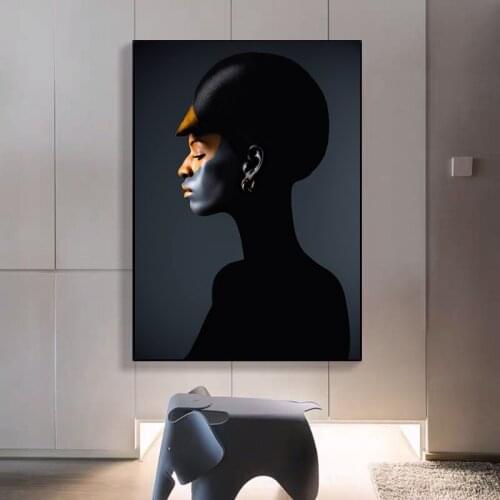 Modern Painting Black African Nude Woman Oil Painting on Canvas Posters and Prints Scandinavian Wall Art Picture for living room