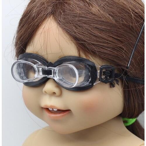 1pcs Swimming glasses diving eyeglass For BJD blyths As fit 18inch 45cm Girl Doll Glass accessories toys