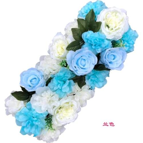 DIY Combination Wedding Arch Arrangemen Artificial Peony Rose Hydrangea Row Wedding Background Fake Flower Wall Decoration