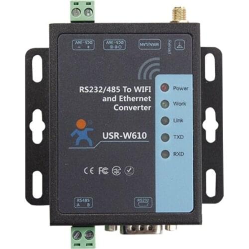 WIFI wireless serial port server RS232/485 to WIFI/RJ45 net port USR-W610