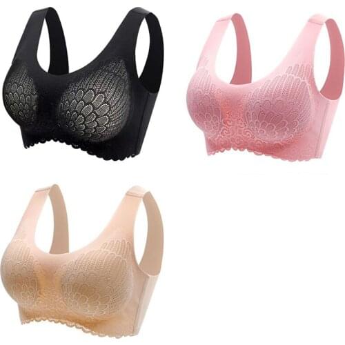 New Tops Women 2021 Three Item Lingerie Vest Bra Seamless Easy Comfort Bra Push Up Wirefree With Removable Padded Hot Sale