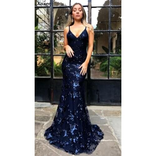 Sexy Deep V Neck Floor Length Sequined Party Dress Ladies Long Sparkle Ever-Pretty Sequin Long Elegant Dresses Vestido Longo