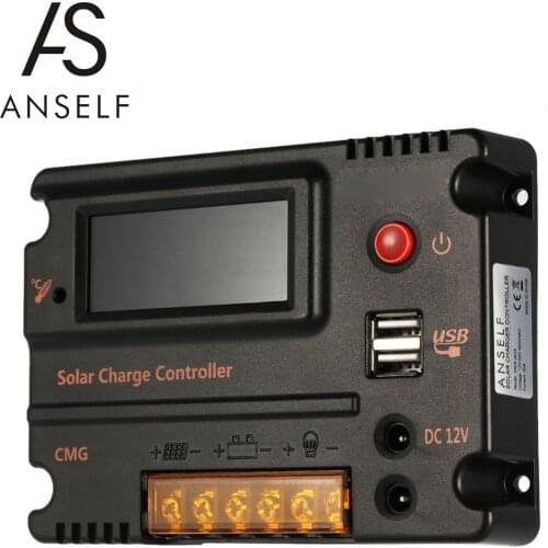 LCD Solar Charge Controller Panel Battery Regulator Auto Switch Overload Protection Temperature Compensation Solar Controller