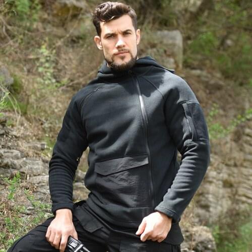 Winter Outdoor Loose Thicken Warm Windproof Fleece Hooded Jacket Men Trekking Camping Mountaineering Travel Casual Clothing