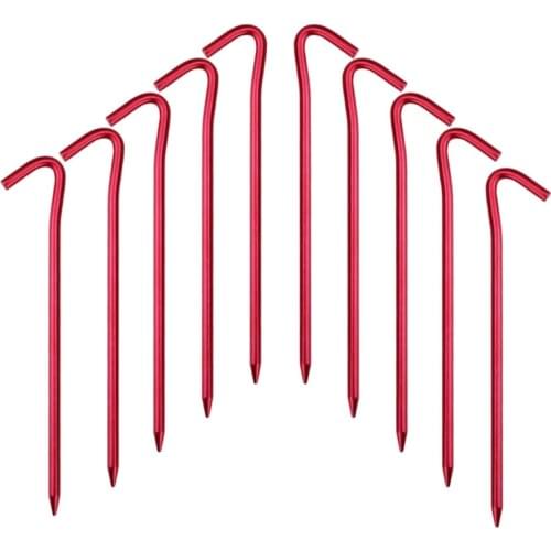 10 Packs Outdoors Tent Stakes Pegs,Ultralight Hook Tent Pegs Canopy Stakes Tent Pegs Beach Tent Stakes