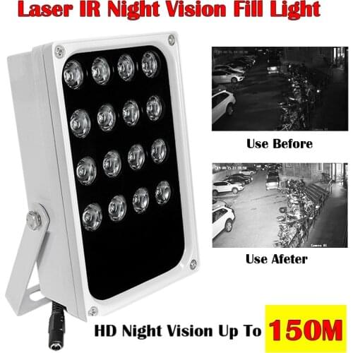 150M IR Distance 4pcs Laser Led + 12pcs IR Array Leds Infrared Night Vision Fill Light for CCTV Security Camera LED Laser Lighti