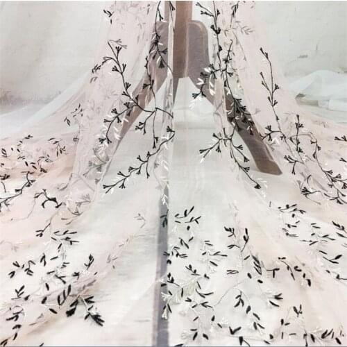 3yardsX 120cm Summer multi color branches lace embroidery cloth fashion childrens clothing womens dress lace embroidery fabric