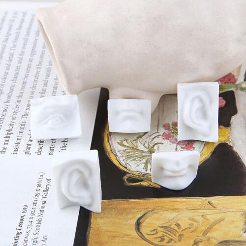 40pcs DIY handmade jewelry accessories art facial features eye mouth ear sculpture resin patch ornament material DIY Jewelry