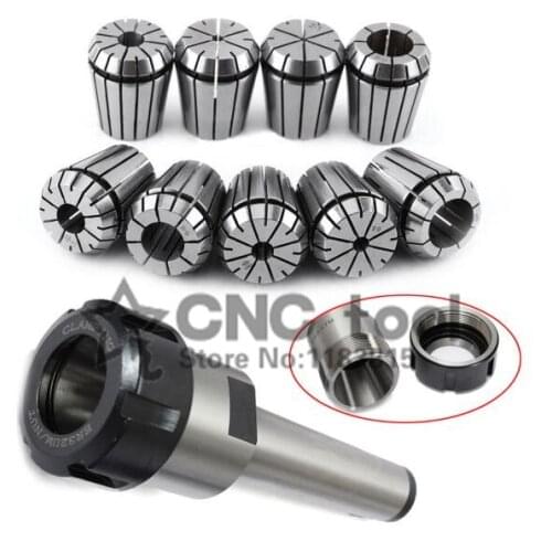 9pcs ER32(3/4/5/6/8/10/12/16/20) Spring Collets + 1PCS MTB4-ER32 Collet Chuck Morse Taper Holder For CNC Milling Lathe Tool