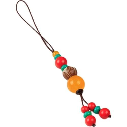 Natural Chalcedony Jade Mobile Phone Chain Pendant Literary Style Car Keychain U Disk Lanyard Student Couple Gift