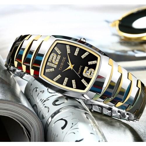 Taisige Fashion Leisure Tungsten Steel Watch Calendar Quartz Watch Mens Sports Watch Mens Watch Japanese Movement