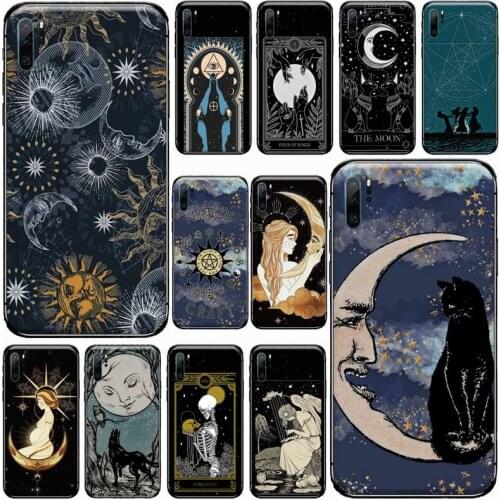 Witches moon Tarot Mystery totem Phone Cases For Huawei honor Mate P 9 10 20 30 40 Pro 10i 7 8 a x Lite nova 5t silicone funda