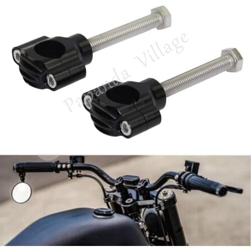 Otorcycle Black Rough Craft 22.2mm Aluminum Alloy Handlebar Riser 7/8" Bar for Harley Honda Triumph Bobber Chopper Cafe Racer