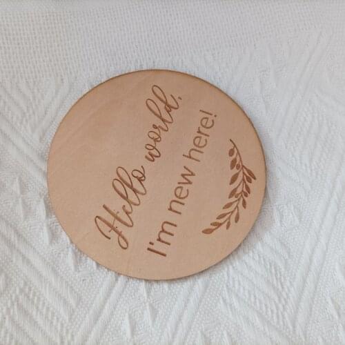 Wooden Baby Milestone Card Newborn Monthly Growth Recording Commemorative Cards