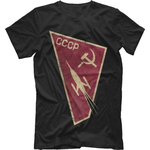 USSR Space Program Vintage CCCP Russia Soviet Union Poster T-Shirt. Summer Cotton Short Sleeve O-Neck Mens T Shirt New S-3XL